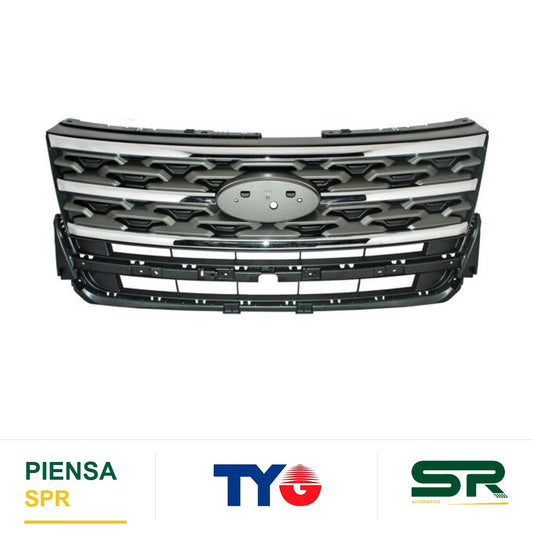 PARRILLA CON MOLDURA CROMADA GRIS FORD EXPLORER 2018-2019 CLARO TYG
