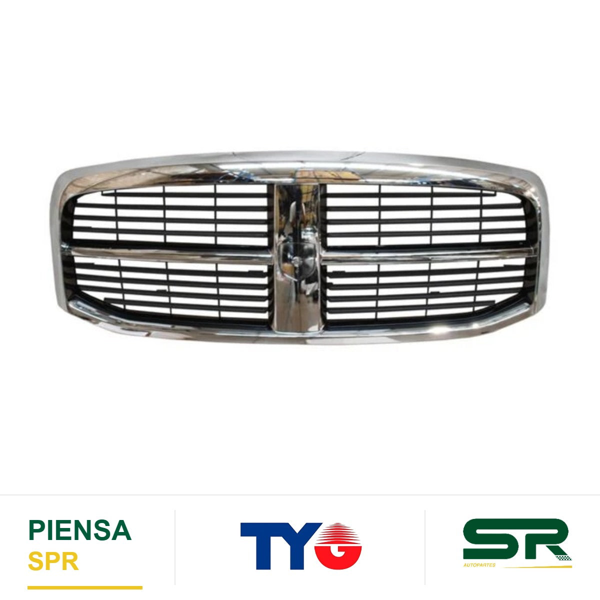 PARRILLA CROMADA NEGRA DODGE PU RAM 2006-2008 TYG