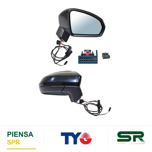 ESPEJO DERECHO CON SENSOR PARA PINTAR ELÉCTRICO VOLKSWAGEN PUNTO CIEGO CON DESEMPAÑANTE TAOS 2021-2026 TYG