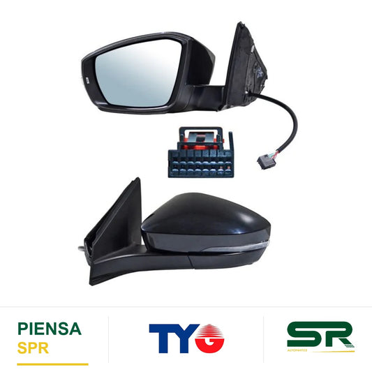 ESPEJO IZQUIERDO CON DIRECCIONAL ELÉCTRICO NISSAN AUTOABATIBLE 7 PINES NIVUS 2022-2024 TYG