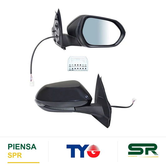 ESPEJO DERECHO 4 PUERTAS CON DIRECCIONAL PARA PINTAR ELÉCTRICO TOYOTA 5 PINES YARIS 2023-2025 TYG
