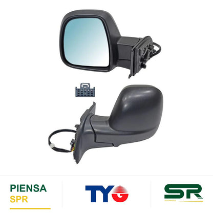 ESPEJO DERECHO RIFTER ELÉCTRICO POROSO CON DESEMPAÑANTE CON SENSOR TEMP 5 PINES PEUGEOT PARTNER 2020-2024 TYG