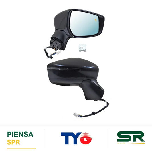 ESPEJO DERECHO CON DIRECCIONAL CON SENSOR PARA PINTAR ELÉCTRICO NISSAN PUNTO CIEGO 8 PINES VERSA 2020-2025 TYG