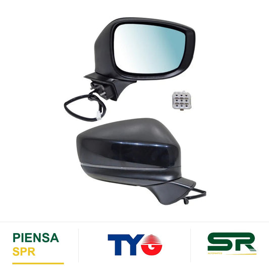 ESPEJO DERECHO CON DIRECCIONAL PARA PINTAR ELÉCTRICO MAZDA CON DESEMPAÑANTE 6 PINES CX9 2016-2023 TYG