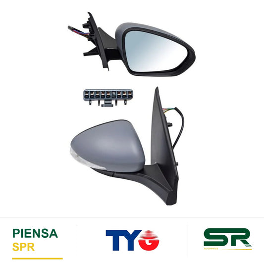 ESPEJO DERECHO CON DIRECCIONAL PARA PINTAR ELÉCTRICO FIAT 8 PINES ARGO 2021-2024 TYG