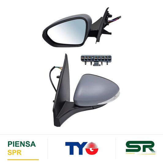 ESPEJO IZQUIERDO CON DIRECCIONAL PARA PINTAR ELÉCTRICO FIAT 8 PINES ARGO 2021-2024 TYG
