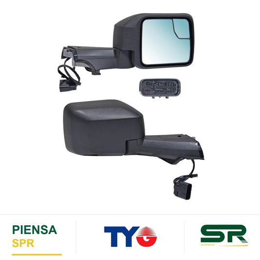 ESPEJO DERECHO ELÉCTRICO FORD POROSO CON DESEMPAÑANTE 5 PINES BRONCO 2021-2024 TYG