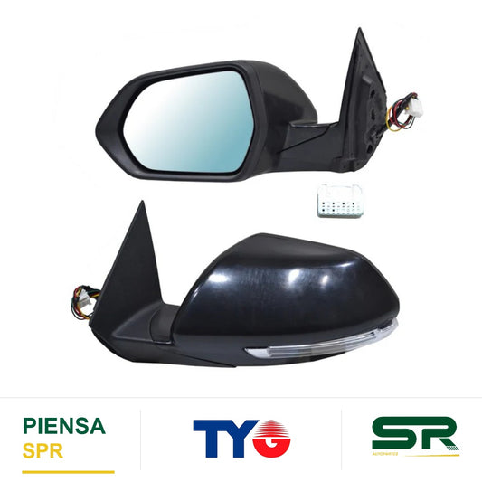 ESPEJO IZQUIERDO CON DIRECCIONAL PARA PINTAR ELÉCTRICO CHEVROLET CON DESEMPAÑANTE 6 PINES GROOVE 2022-2025 TYG