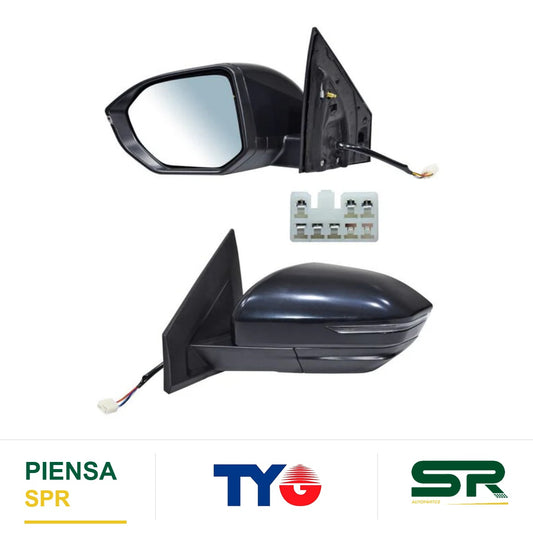 ESPEJO IZQUIERDO CON DIRECCIONAL PARA PINTAR ELÉCTRICO CHEVROLET CON DESEMPAÑANTE 6 PINES CAPTIVA 2022-2025 TYG