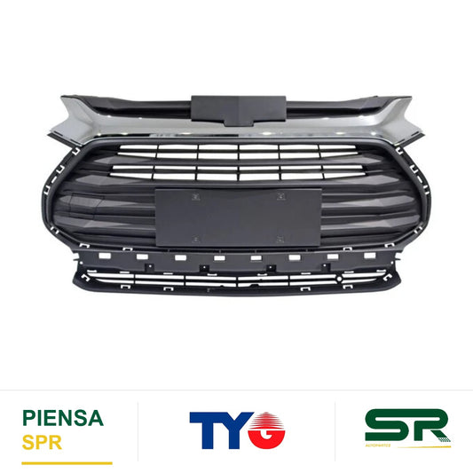 PARRILLA CON MOLDURA CROMADA CHEVROLET TRACKER 2021-2025 C / PORTAPLACA INTEGRADO TYG