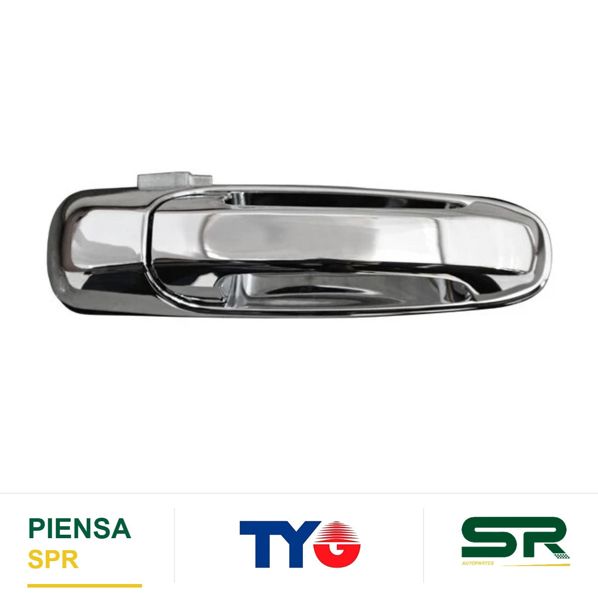 MANIJA EXTERIOR DELANTERA DERECHA SIN HOYO CROMADA PLÁSTICO DODGE PICKUP 2002-2009 / DAKOTA 2005-2012 PARA LLAVE TYG
