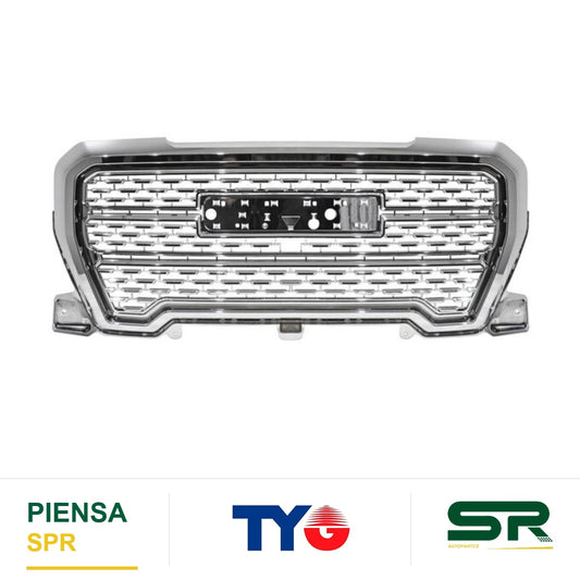 PARRILLA CROMADA CHEVROLET GMC SIERRA 2019-2022 SLE / AT4 / DENAL PANAL TYG
