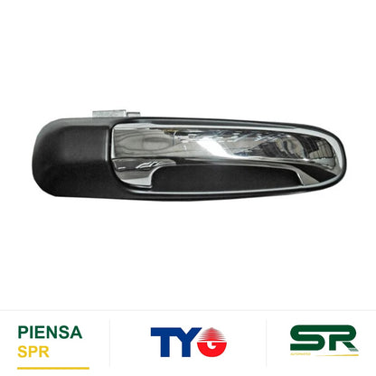 MANIJA EXTERIOR DELANTERA DERECHA SIN HOYO NEGRA CROMADA PLÁSTICO DODGE ASPEN 2007-2010 / PARA LLAVE TYG