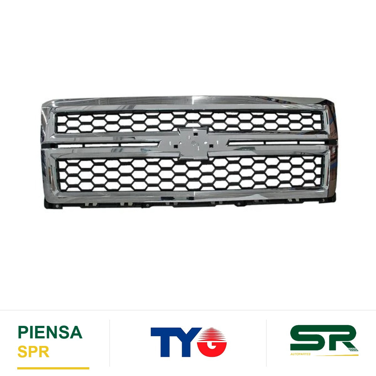 PARRILLA CROMADA 1500 CHEVROLET CHEV PU 2014-2015 TYG
