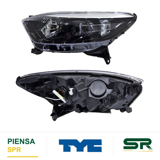 FARO IZQUIERDO FONDO NEGRO NEGRO RENAULT FILO CROM CON MOTOR CAPTUR 2018-2022 TYC