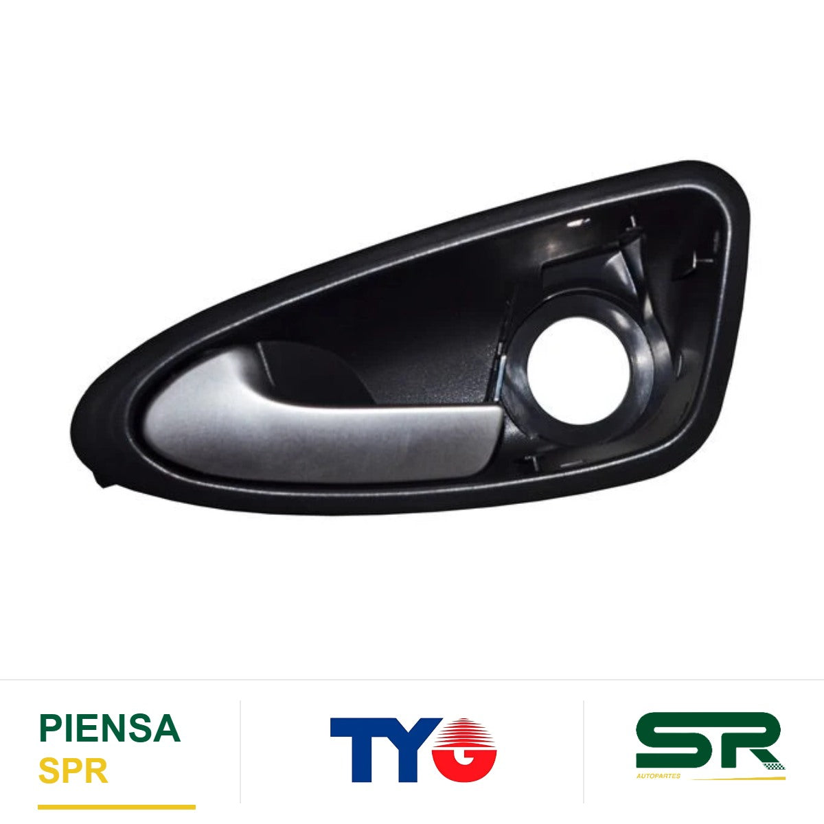 MANIJA INTERIOR DELANTERA IZQUIERDA PARA CONTROL CON HOYO NEGRA PLATA SEAT IBIZA 2009-2017 / ESPEJO TYG