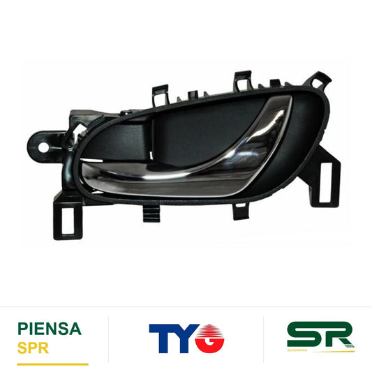 MANIJA INTERIOR DELANTERA IZQUIERDA NEGRA CROMADA NISSAN PICKUP NP-300 / FRONTIER 2016-2025 / X-TRAIL 2015-2022 TYG