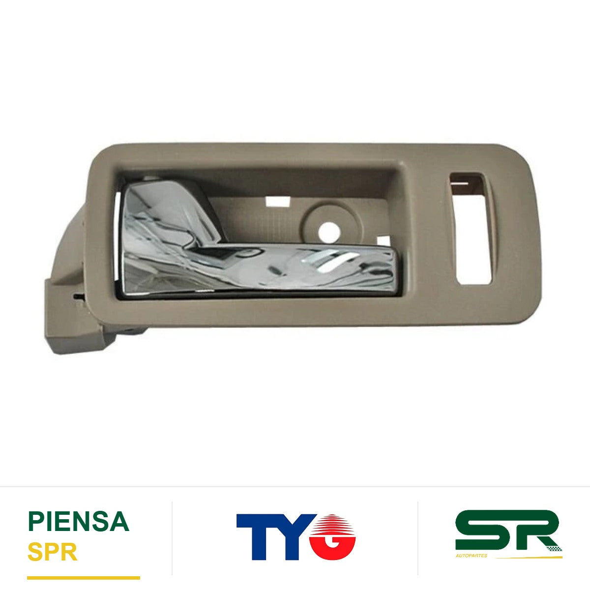 MANIJA INTERIOR DELANTERA IZQUIERDA CROMADA BEIGE PLÁSTICO FORD MUSTANG 2005-2014 TYG