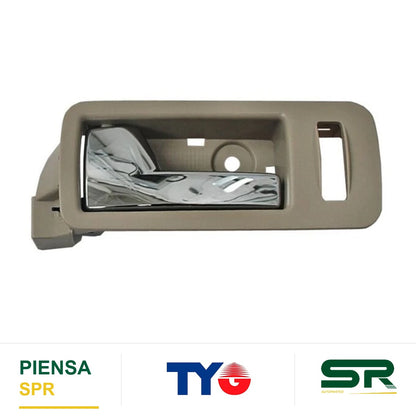 MANIJA INTERIOR DELANTERA IZQUIERDA CROMADA BEIGE PLÁSTICO FORD MUSTANG 2005-2014 TYG