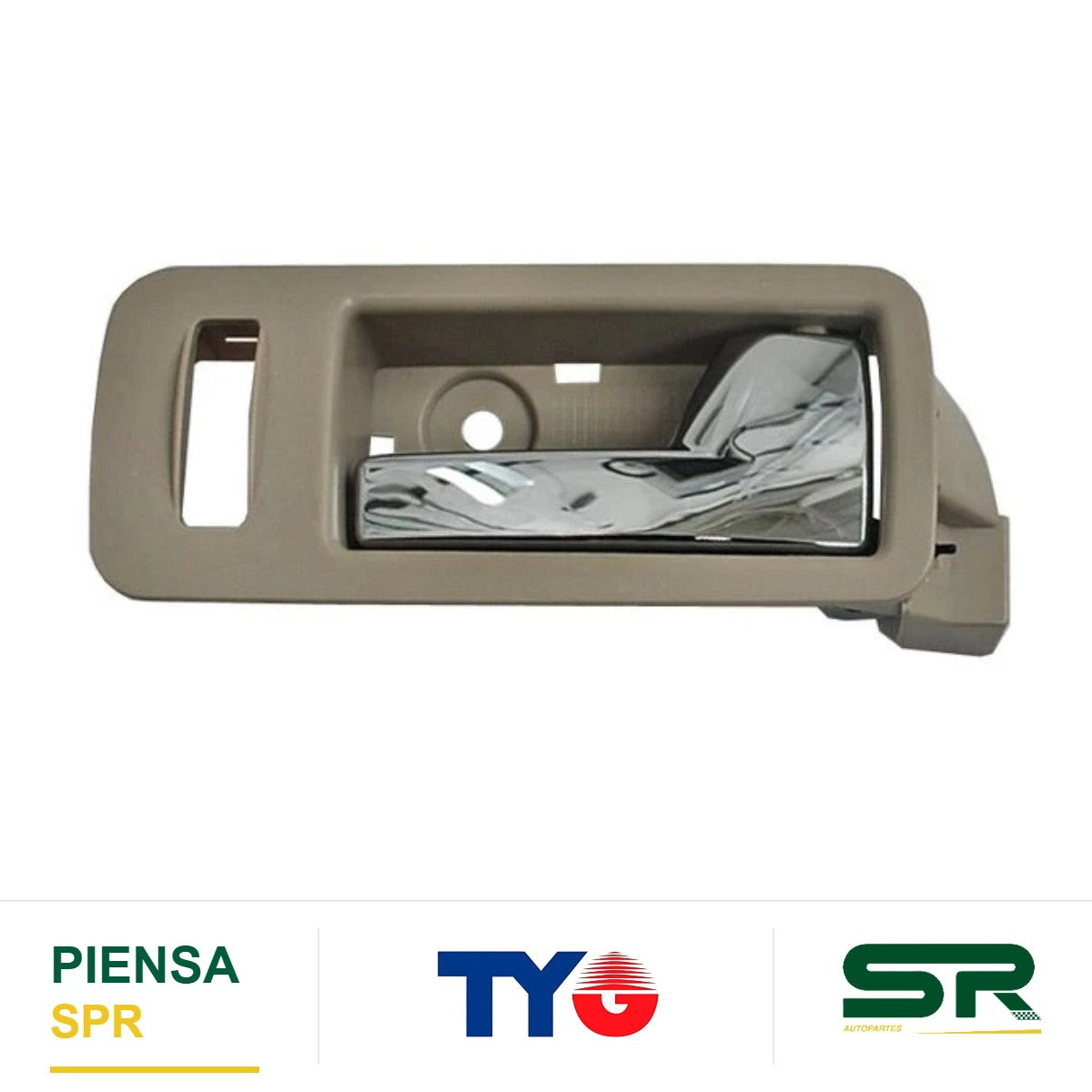 MANIJA INTERIOR DELANTERA DERECHA CROMADA BEIGE PLÁSTICO FORD MUSTANG 2005-2014 TYG
