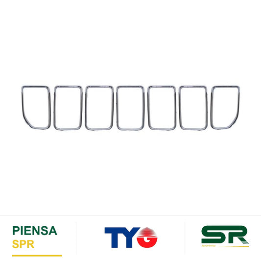 MOLDURA JEEP PARRILLA GRAND CHEROKEE 2022 2024 CROM 7 PZAS TYG MPJGC22C