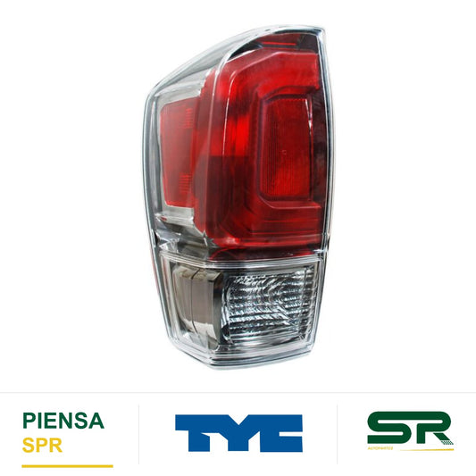 CALAVERA IZQUIERDA TOYOTA TACOMA 2016-2023 CROMADA OSCURA C / FOCOS TYC