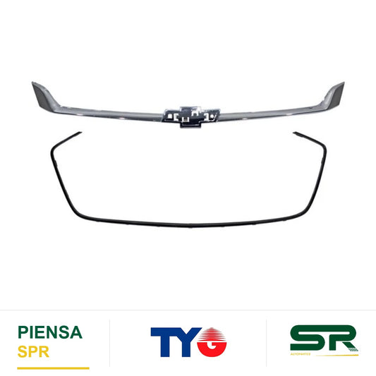 MOLDURA PARRILLA SUPERIOR NEGRA CROMADA CHEVROLET ONIX 2020-2025 TYG