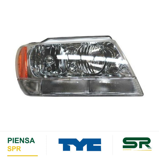 FARO DERECHO FONDO CROMADO JEEP GRAND CHEROKEE 1999-2004 CUARTO BCO TYC