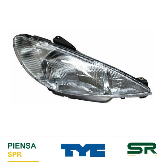 FARO DERECHO AS PEUGEOT 206 2001-2005 RAYADO UN 2. TYC