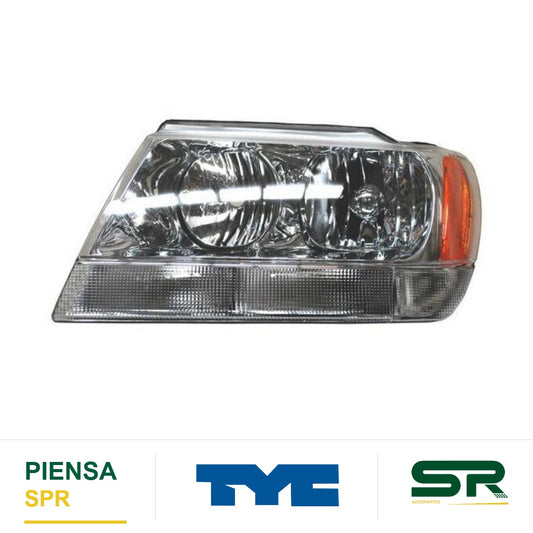 FARO IZQUIERDO FONDO CROMADO CON CUARTO LATERAL JEEP GRAND CHEROKEE 1999-2004 TYC