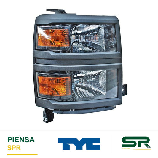 FARO DERECHO NEGRO CHEVROLET PICKUP 2014-2015 FILO C / FOCOS ODC012 TYC