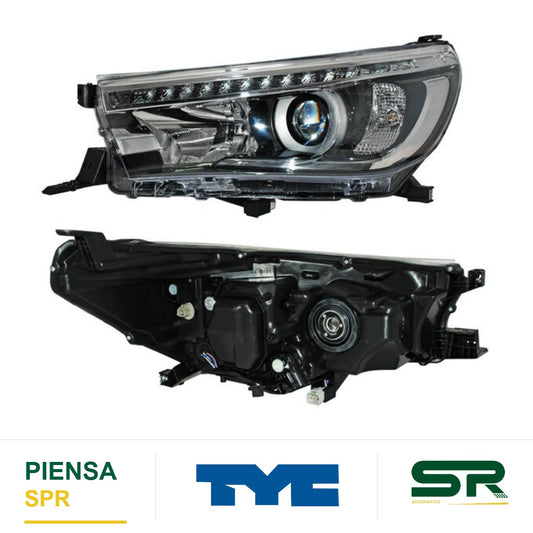 FARO IZQUIERDO CON MOTOR CON LUPA LED TOYOTA HILUX 2016-2020 S TYC