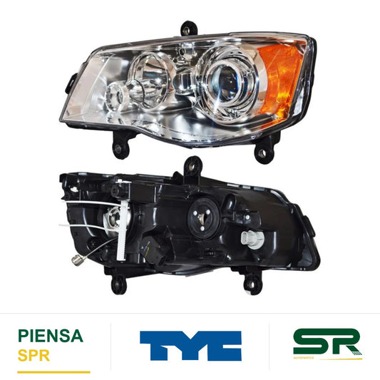 FARO IZQUIERDO FONDO CROMADO CON LUPA DODGE TOWN & COUNTRY 2008-2016 / CARAVAN 2011-2015 TYC1 TYC