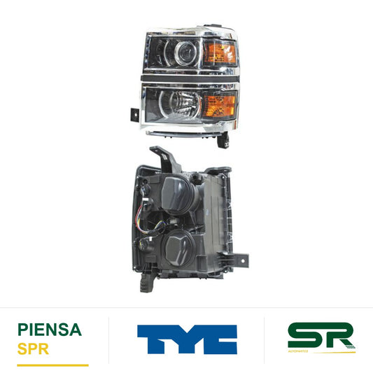 FARO IZQUIERDO CON LUPA CROMADO CHEVROLET PICKUP 2014-2016 FILO TYC