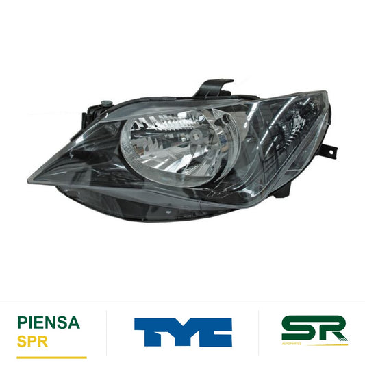 FARO IZQUIERDO FONDO NEGRO CON MOTOR AS SEAT IBIZA 2013-2017 UN TYC