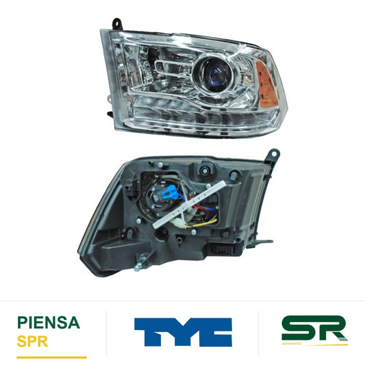 FARO IZQUIERDO CON LUZ DE DÍA FONDO CROMADO DODGE PICKUP 2013-2015 TYC1 TYC