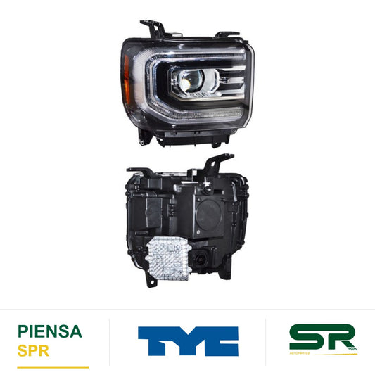 FARO DERECHO FONDO NEGRO GMC SIERRA P/XENON 2016-2018 TYC