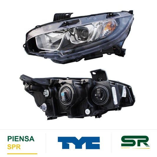 FARO IZQUIERDO CON LUZ DE DÍA HONDA CIVIC 2016-2019 4P TYC