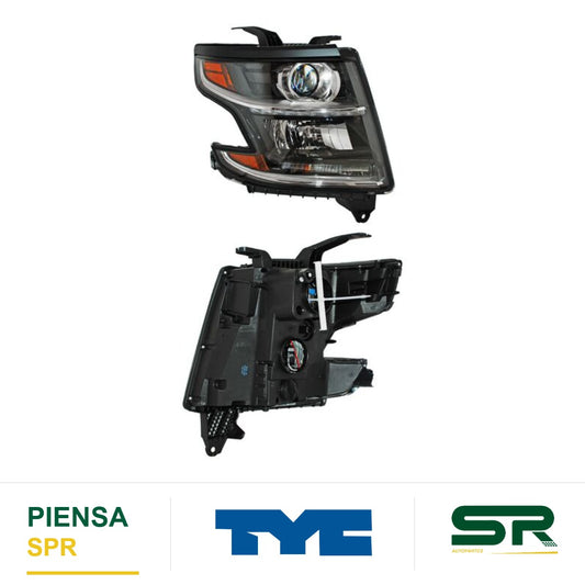 FARO DERECHO CHEVROLET SUBURBAN / TAHOE 2018-2020 C / MOLD NEGRA SUP TYC1 TYC