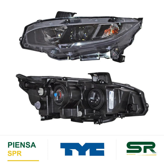 FARO IZQUIERDO FONDO NEGRO HONDA CIVIC 2019-2021 4P NSF 28709 TYC
