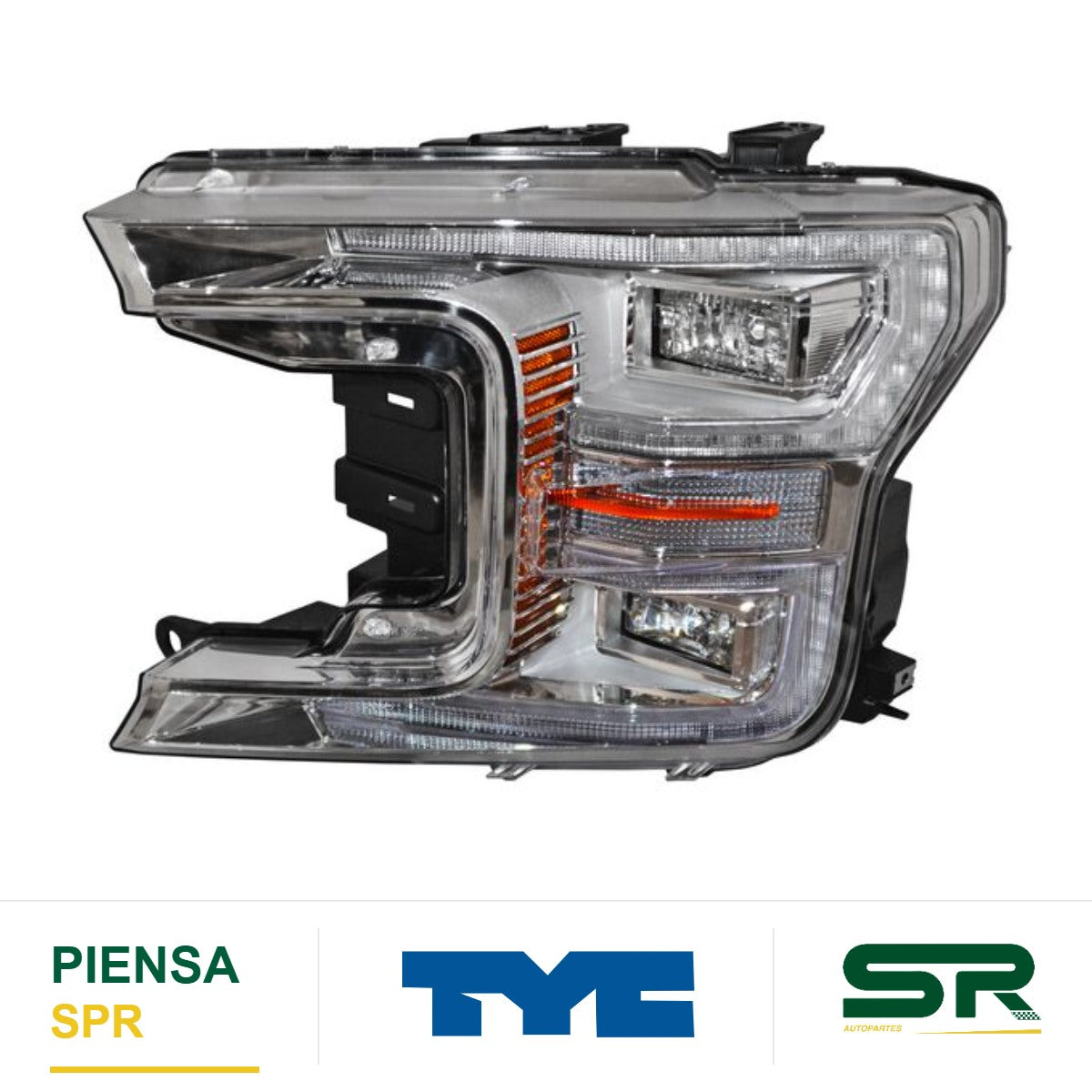 FARO IZQUIERDO FONDO CROMADO LED FORD PICKUP 2018-2020 S TYC