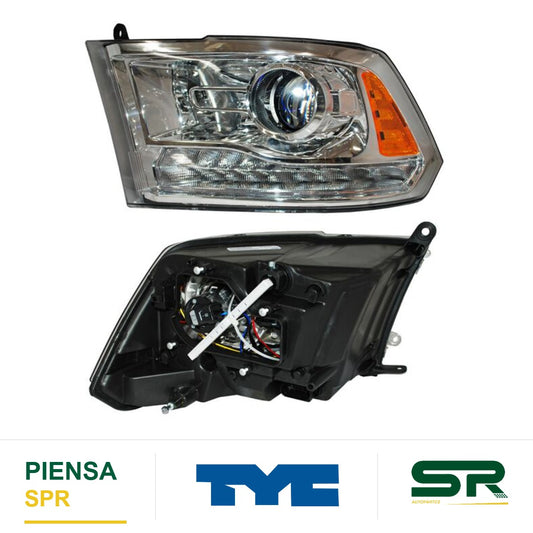 FARO IZQUIERDO CON LUZ DE DÍA FONDO CROMADO DODGE PICKUP 2016-2019 CCCC. TYC