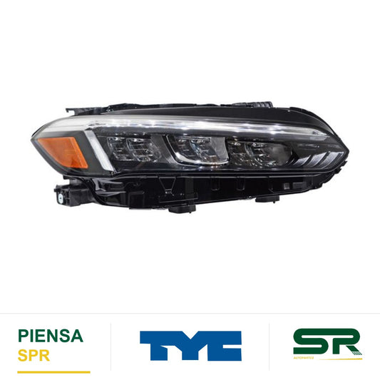 FARO DERECHO FONDO CROMADO LED HONDA CIVIC 2022-2025 4P S NSF TYC