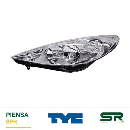 FARO IZQUIERDO FONDO CROMADO PEUGEOT 207 2008-2013 TYC