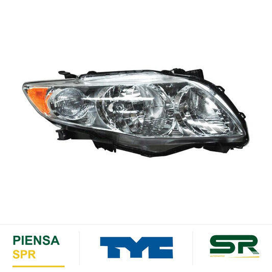 FARO DERECHO FONDO CROMADO TOYOTA COROLLA 2009-2010 TYC