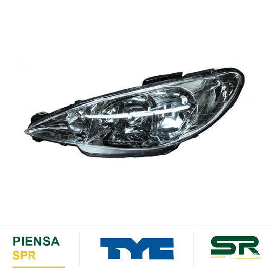 FARO IZQUIERDO DOBLE AS PEUGEOT 206 2003-2009 LISO TYC