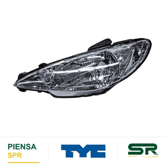 FARO IZQUIERDO AS PEUGEOT 206 2001-2009 LISO UN 28906 TYC