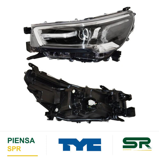 FARO IZQUIERDO CON MOTOR CON LUPA CROMADO LED TOYOTA HILUX 2021-2025 S F / 4WD DIESEL TYC