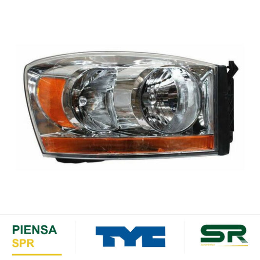 FARO DERECHO FONDO CROMADO DODGE PICKUP 2006-2008 C / FRANJA TYC