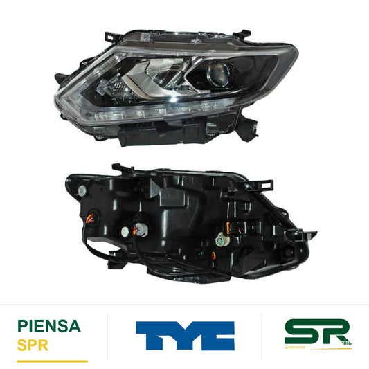FARO IZQUIERDO CON MOTOR ELÉCTRICO CON LUPA LED NISSAN XTRAIL 2015-2017 S TYC1 TYC